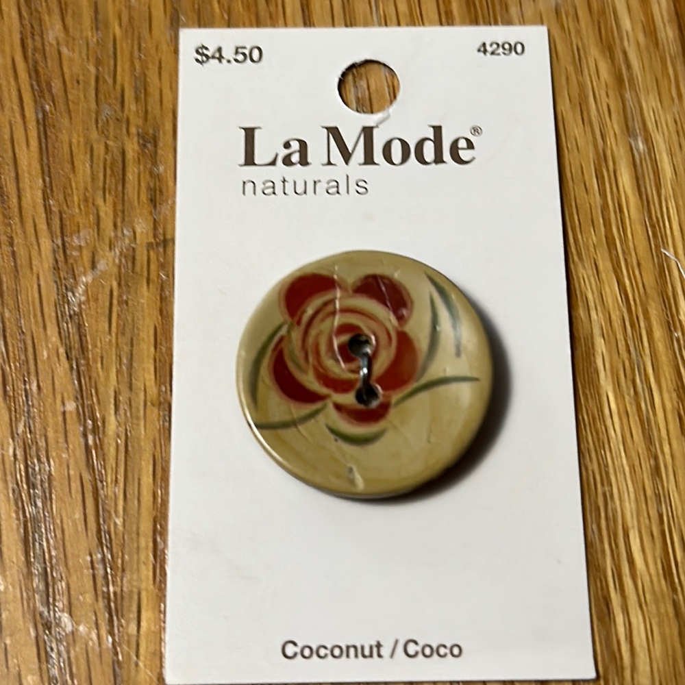 LaMode coconut button with rose - $1 if bundled